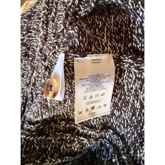 Lands’ End Women’s 1X Black White Marled Button-Front Cardigan - Picture 6 of 6